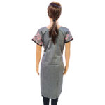 Sambalpuri Kurti Grey and Black Motif Design Short Sleeves | OdishaHandicrafts.COM