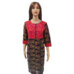 Sambalpuri Kurti Black and Red Leaf Design | Odisha Handicrafts .COM