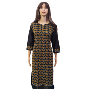 Sambalpuri Kurti Brown and Black Motif Design | Odisha Handicrafts .COM